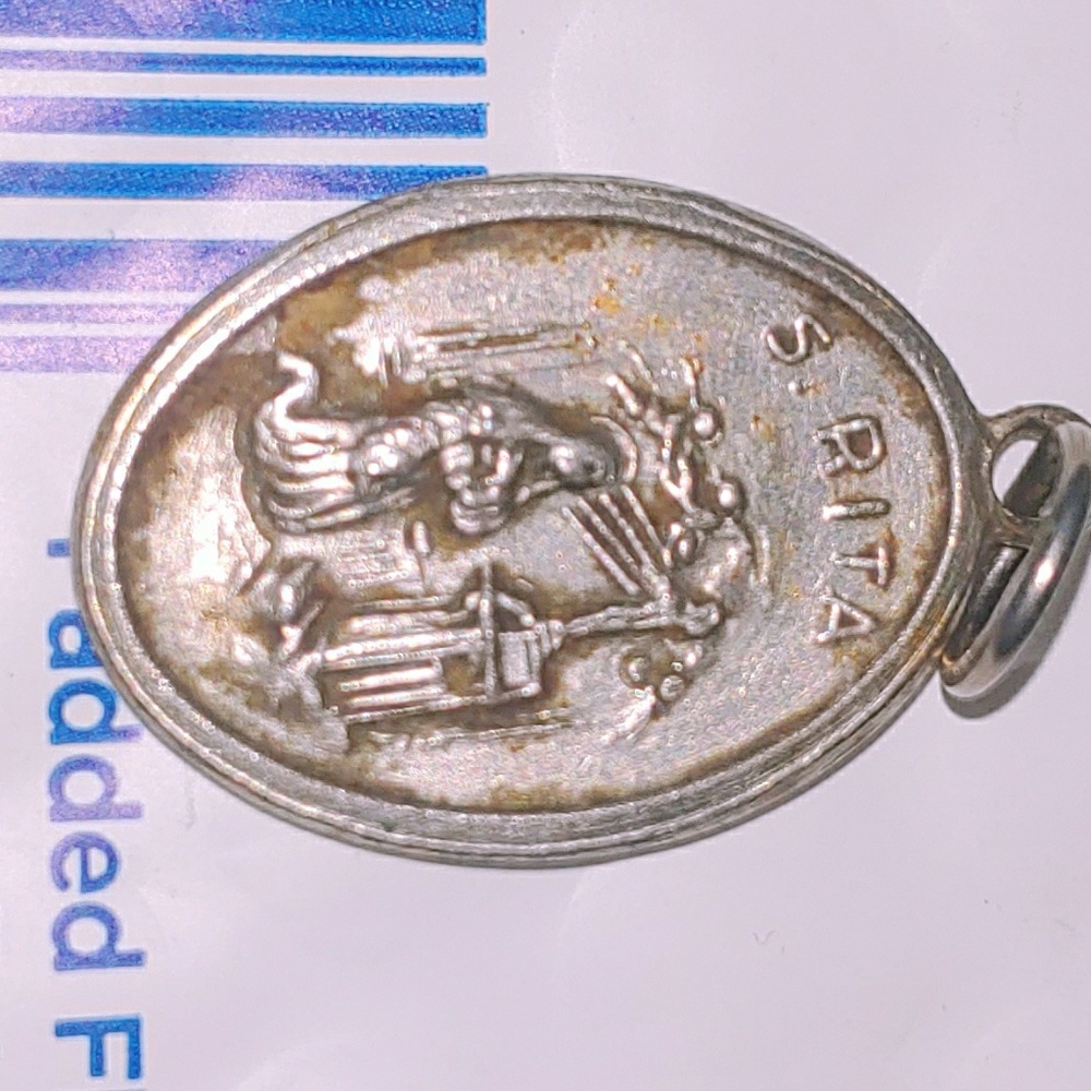 Victorian Italian Silver St. Rita Metal